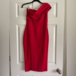 Missguided - Red Off the Shoulder Midi Dress